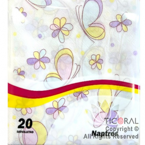 SERVILLETA MARIPOSAS 33X33 x 20